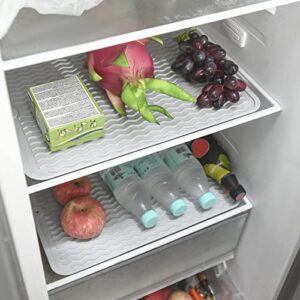 Kitchen Refrigerator Shelf Liners Non Adhesive 12x16 inch , Non Slip Drawer Cabinet Liner for Shelves , Fridge Mats Waterproof Washable 2 Pack