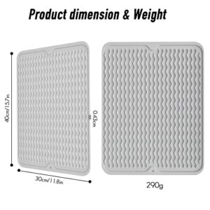 Kitchen Refrigerator Shelf Liners Non Adhesive 12x16 inch , Non Slip Drawer Cabinet Liner for Shelves , Fridge Mats Waterproof Washable 2 Pack