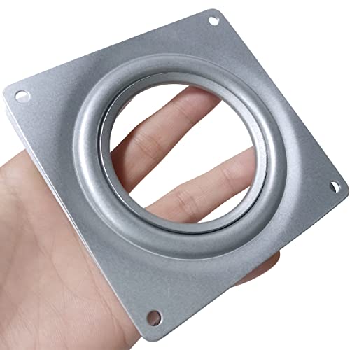 2 Pcs of 4" Inch Lazy Susan Turntable Bearings Hardware Square Rotating Bearing Plate for Serving Trays, Swivel Plate, Kitchen Storage Racks, Craft Table