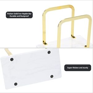 Winmien Napkin Holder, Paper Towel Dispenser with Marble Base for Kitchen Countertops.（Gold）