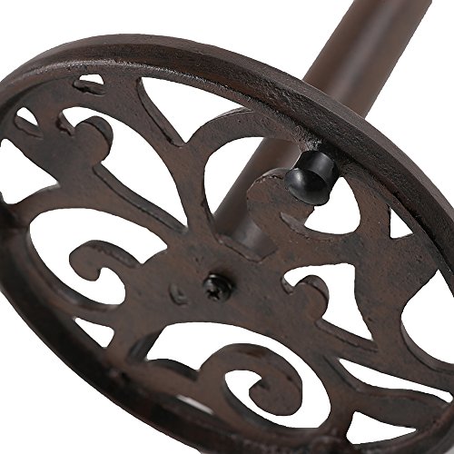 Vintage Metal Paper Towel Holder Cast Iron Roll Paper Towel Stand for Kitchen Bathroom Home Decor (Brown)