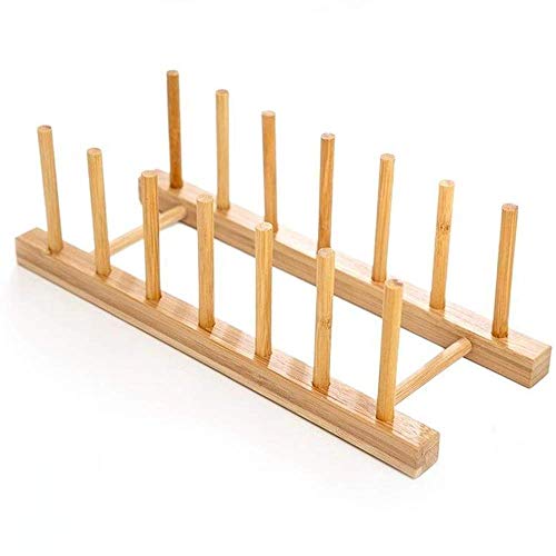 Bamboo Dish Drying Rack, Plate Rack Holder, Kitchen Organizer for Dish/Cup/Plate/Book/CD...