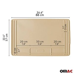 OMAC Under The Sink Mat, Trimmable, Waterproof, Raised Edge Cabinet Liner Protector for Kitchen and Bathroom, 34.64 by 22.44 inches, Beige