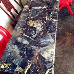 Yancorp Dark Blue Black Marble Wallpaper Removable Wallpaper Film Self-Adhesive Granite Kitchen Peel Stick Backsplash Tile Countertop Shelf Liner (16"x78")