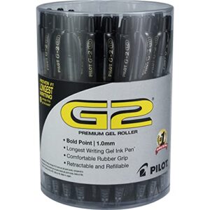 pilot 2724465 g2 retractable gel pens bold point black ink 36/pack (84095)