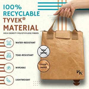 VonNova Lunch Bag Women, Lightweight and Water-Resistant Tyvek® Material, 1 Stainless Spork and pouch, Easy to clean Reusable Lunch Bag, Lunch box for Women, Lunch Tote, Insulated Lunch Bags for Women