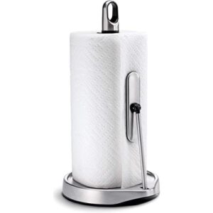 simplehuman tension arm standing paper towel holder, brushed stainless steel