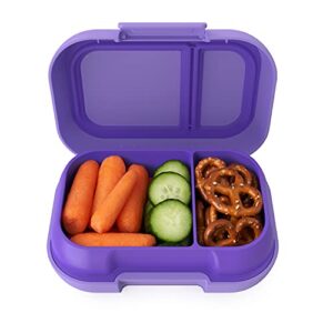 bentgo kids snack – 2 compartment leak-proof bento-style food storage for snacks and small meals, easy-open latch, dishwasher safe, and bpa-free – ideal for ages 3+ (purple)