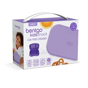 Bentgo Kids Snack - 2 Compartment Leak-Proof Bento-Style Food Storage for Snacks and Small Meals, Easy-Open Latch, Dishwasher Safe, and BPA-Free - Ideal for Ages 3+ (Purple)