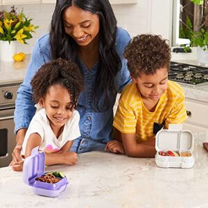 Bentgo Kids Snack - 2 Compartment Leak-Proof Bento-Style Food Storage for Snacks and Small Meals, Easy-Open Latch, Dishwasher Safe, and BPA-Free - Ideal for Ages 3+ (Purple)