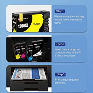 GPC Image Compatible Ink Cartridge Replacement for Canon maxify 1200 Ink cartridges, PGI-1200 XL for MAXIFY MB2720 MB2320 MB2700 MB2120 MB2020 Printer (2 Black, Cyan, Magenta, Yellow, 5 Pack)