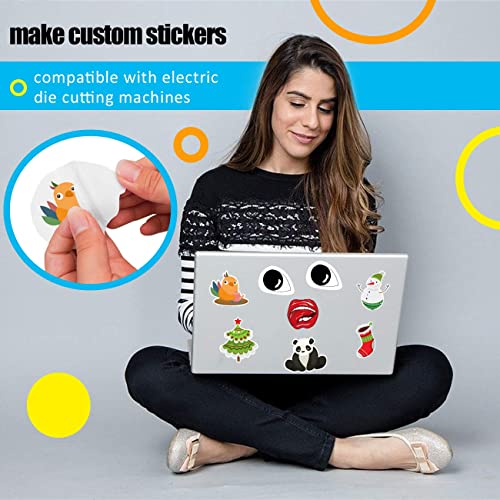 Printable Vinyl Sticker Paper for Inkjet Printer - Glossy White - 21 Waterproof Decal Paper Self-Adhesive Sheets 8.5"x11"- Dries Quickly and Holds Ink Beautifully