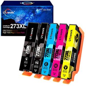 uniwork remanufactured ink cartridge replacement for epson 273 xl 273xl use for expression xp-520 x-p820 xp-620 xp-610 xp-800 xp-810 printer tray, 5-pack (black, photo black, cyan, magenta, yellow)