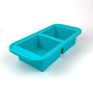 Souper Cubes Gift Set, 1-Cup 2-Cup 1/2 Cup and 2 Tablespoon Trays With Lids, Aqua Color