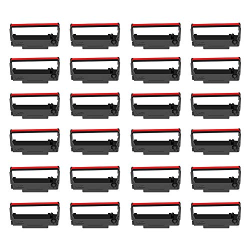 24-Pack ERC30 ERC-30 ERC 30 34 38 B/R Compatible Cash Register Ink Ribbon Used for ERC38 NK506 TM-U220 M188B, BTP-M300, GRC-220BR SBR-275 (Black and Red)