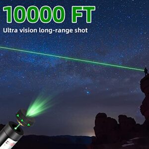 Long Range Green Laser Pointer High Power 10000 Feet, Rechargeable Green Laser Pointer High Power for Presentations Astronomy