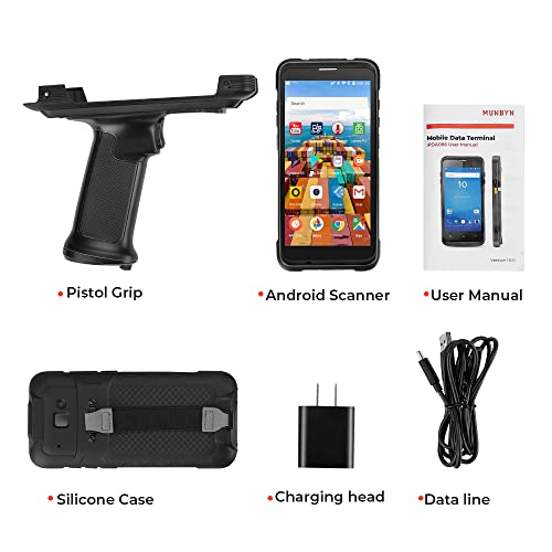 2023 Android Barcode Scanner with Pistol Grip, Android 11, Wi-Fi 6 MUNBYN Mobile Computer Handheld Rugged PDA 5.5" Data Terminal SE4710 Zebra Scanner Bluetooth GPS 1D/2D/QR Barcode Scanner Collector