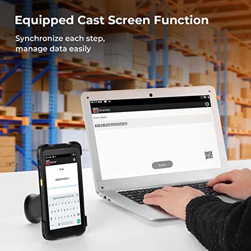 2023 Android Barcode Scanner with Pistol Grip, Android 11, Wi-Fi 6 MUNBYN Mobile Computer Handheld Rugged PDA 5.5" Data Terminal SE4710 Zebra Scanner Bluetooth GPS 1D/2D/QR Barcode Scanner Collector