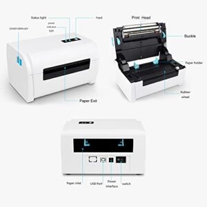 LIUYUNQI Thermal Label Printer for 4x6 Shipping Package Label Maker 160mm/s High Speed Thermal Sticker Printer Max.110mm Paper Width