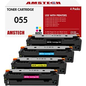 055 055H MF743Cdw Toner Cartridge 4 Pack Compatible Replacement for Canon Cartridge 055 055H Color ImageCLASS MF743Cdw MF741Cdw MF745Cdw MF746Cdw LBP664Cdw Laser Printer |Black Cyan Magenta Yellow|