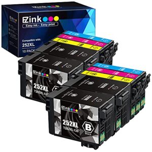 e-z ink (tm remanufactured ink cartridge replacement for epson 252xl 252 xl ink cartridges combo pack for workforce wf-7110 wf-7710 wf-7720 wf-3640 wf-3620 (4 large black, 2 cyan 2 magenta 2 yellow)