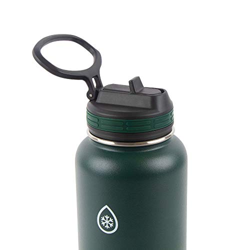 ThermoFlask Double Wall Vacuum Insulated Stainless Steel Water Bottle, 40 Ounce, 2-Pack, Ice Grey/Pine