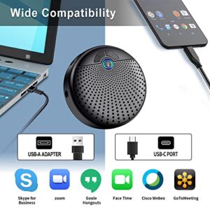 Conference Speakerphone, BALILA Wireless Conference Speaker with 5 Microphones, Portable Omnidirectional Computer Microphone for Streaming, Call Speaker Skype, Webinar, Interview