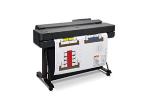 hp designjet t650 large format 36-inch plotter printer, includes 2-year warranty care pack (5hb10h), black