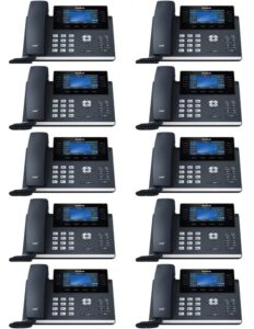 yealink sip-t46u ip phone [10 pack] 16 voip accounts. 4.3-inch color display. dual usb 2.0, dual-port gigabit ethernet, 802.3af poe, power adapter not included