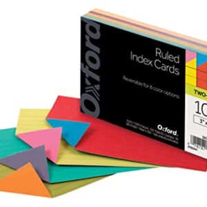 Oxford Extreme Index Cards, 3 x 5 Inches, Assorted Colors, 100 per pack (04736)