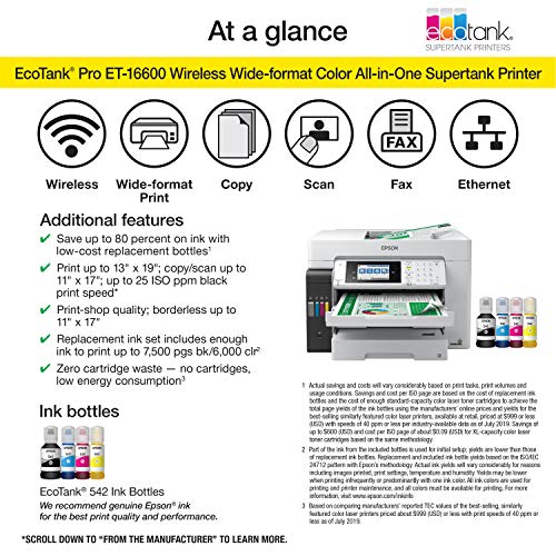 Epson® EcoTank® Pro ET-16600 SuperTank® Wide-Format Color Inkjet All-In-One Printer