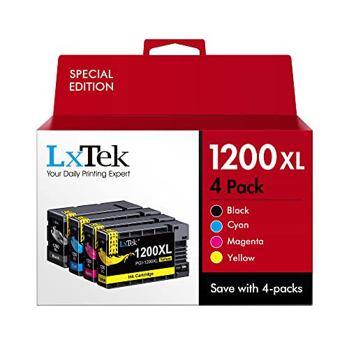 LxTek Compatible Ink Cartridge Replacement for Canon 1200XL PGI-1200 PGI1200XL to use with MAXIFY MB2720 MB2120 MB2320 MB2020 Printer (4 Pack-High Yield)