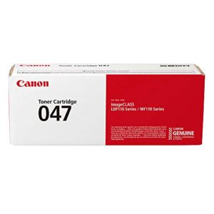 Canon Genuine Toner, Cartridge 047 Black (2164C001), 1 Pack, for Canon imageCLASS LBP113w, MF113w Laser Printer