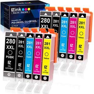 e-z ink (tm compatible ink cartridge replacement for canon 280 281 pgi-280xxl cli-281xxl compatible with pixma tr7520 tr8520 ts6120 ts6220 ts6320 ts8120 ts9120 ts9521c ts702 printer (10 pack)