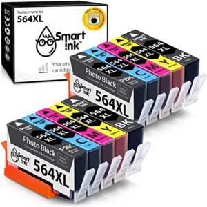 smart ink compatible ink cartridge replacement for hp 564 xl 564xl high yield 10 combo pack (2 black, 2pbk & 2 c/m/y) for photosmart 6525 6520 7520 5520 7510 5510 7525 deskjet 3520 3522 officejet 4620