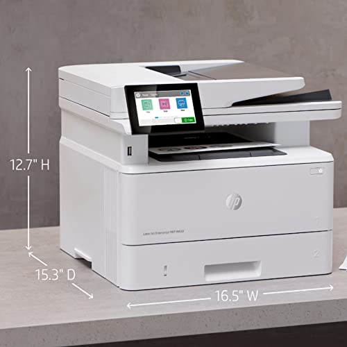 HP Laserjet Enterprise MFP M430f All-in-One Wired Monochrome Laser Printer, White - Print Scan Copy Fax - 4.3" LCD, 40 ppm, Auto Duplex Printing, 50-Sheet ADF, Ethernet, Cbmou Printer_Cable