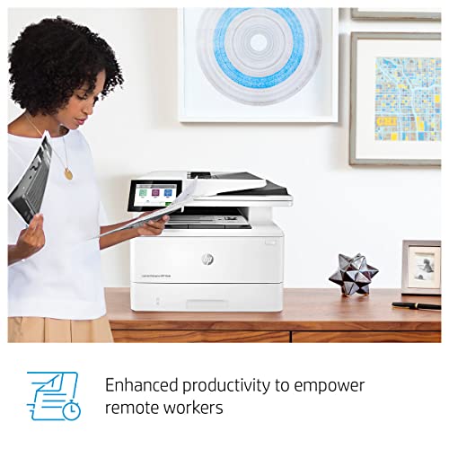 HP Laserjet Enterprise MFP M430f All-in-One Wired Monochrome Laser Printer, White - Print Scan Copy Fax - 4.3" LCD, 40 ppm, Auto Duplex Printing, 50-Sheet ADF, Ethernet, Cbmou Printer_Cable