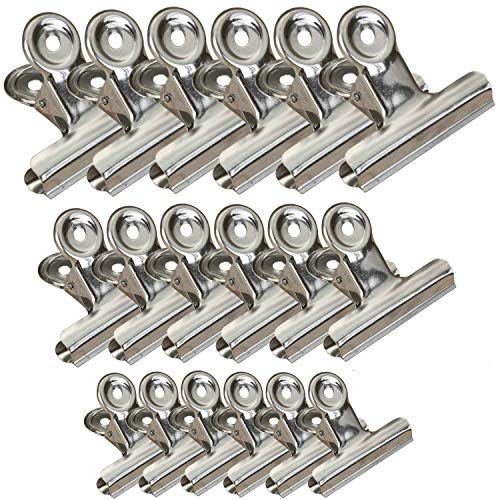 Jxystore Chip Clips Bag Clips Food Clips 3 Sizes 18 Pack, Heavy Duty Stainless Steel Clips for Bag, All-Purpose Air Tight Seal Clip Cubicle Hooks for Office School Home