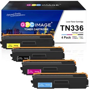 gpc image compatible toner cartridge replacement for brother tn336 tn-336 tn-331 tn331 to use with mfc-l8850cdw hl-l8350cdw mfc-l8600cdw hl-l8250cdn hl-l8350cdwt printer (black, cyan, magenta, yellow)