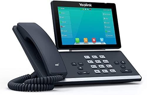 Yealink T57W IP Phone, 16 VoIP Accounts. 7-Inch Adjustable Color Touch Screen. USB 2.0, 802.11ac Wi-Fi, Dual-Port Gigabit Ethernet, 802.3af PoE, Power Adapter Not Included (SIP-T57W)