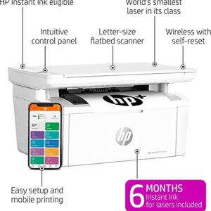 HP Laserjet Compact Wireless Monochrome All-in-one Laser Printer with HP+, Print Copy Scan 3-in-1 for Home Office, 21ppm, Mobile Printing, Wi-Fi, Bonus 6 Months Instant Ink, Lanbertent Printer Cable