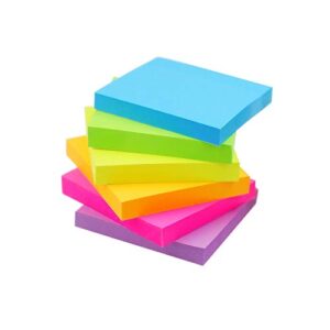 early buy pop up sticky notes 3×3 refills self-stick notes 6 pads, 6 bright colors, 100 sheets/pad (6 bright)