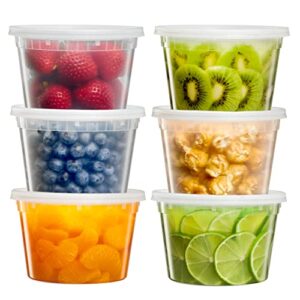 zeml 16 oz. deli food storage containers with leak-proof lids – 24 sets