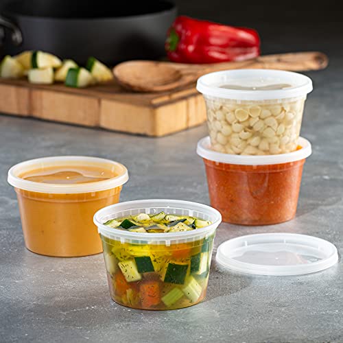 ZEML 16 oz. Deli Food Storage Containers With Leak-proof Lids - 24 Sets