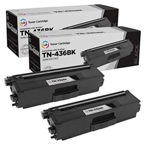 ld products compatible toner cartridges replacements for brother tn436bk tn-436 tn436 super high yield for use in brother mfc-l8900cdw hll8360cdw hl-l9310cdw hl-l9310cdwtt mfc-l9570cd (black, 2-pack)