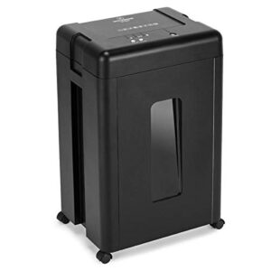 wolverine 15-sheet super micro cut high security level p-5 heavy duty paper/cd/card shredder for home office, ultra quiet by manganese-steel cutter and 8 gallons pullout waste bin sd9520 (black etl)