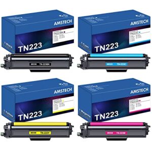 TN223 TN 223 BK/C/M/Y Toner Cartridge 4 Pack Compatible for TN-223 TN-223BK/C/M/Y Toner for Brother TN227 HL-L3270CDW HL-L3290CDW HL-L3210CW HL-L3230CDW MFC-L3710CW MFC-L3750CDW MFC-L3770CDW Printer