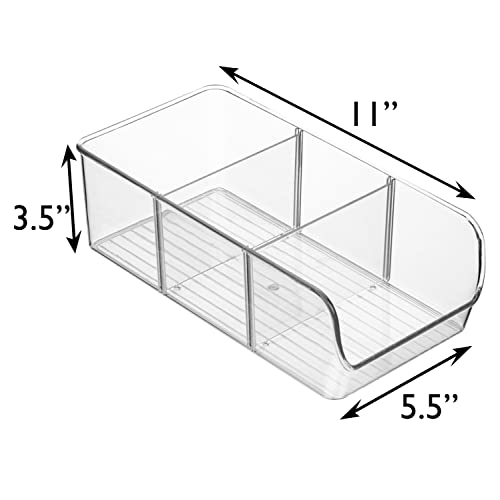 ClearSpace Plastic Pantry Organization and Storage Bins with Dividers – Perfect Kitchen Organization or Kitchen Storage – Fridge Organizer, Refrigerator Organizer Bins, Cabinet Organizers