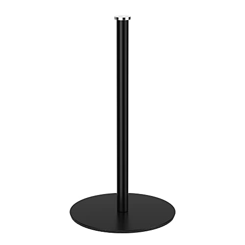 Black Paper Towel Holder Countertop - Free Standing Paper Towel Holder Stand for Kitchen Rolls, Non Slip Paper Towel Roll Holder, Modern Kitchen Countertop Organizer Fits Most Size Paper Roll