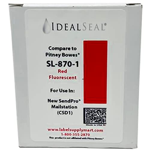IDEALSEAL Replacement Postage Ink for SL-870-1 Red Ink Cartridge for New SendPro Mailstation (CSD1) (2 Pack)